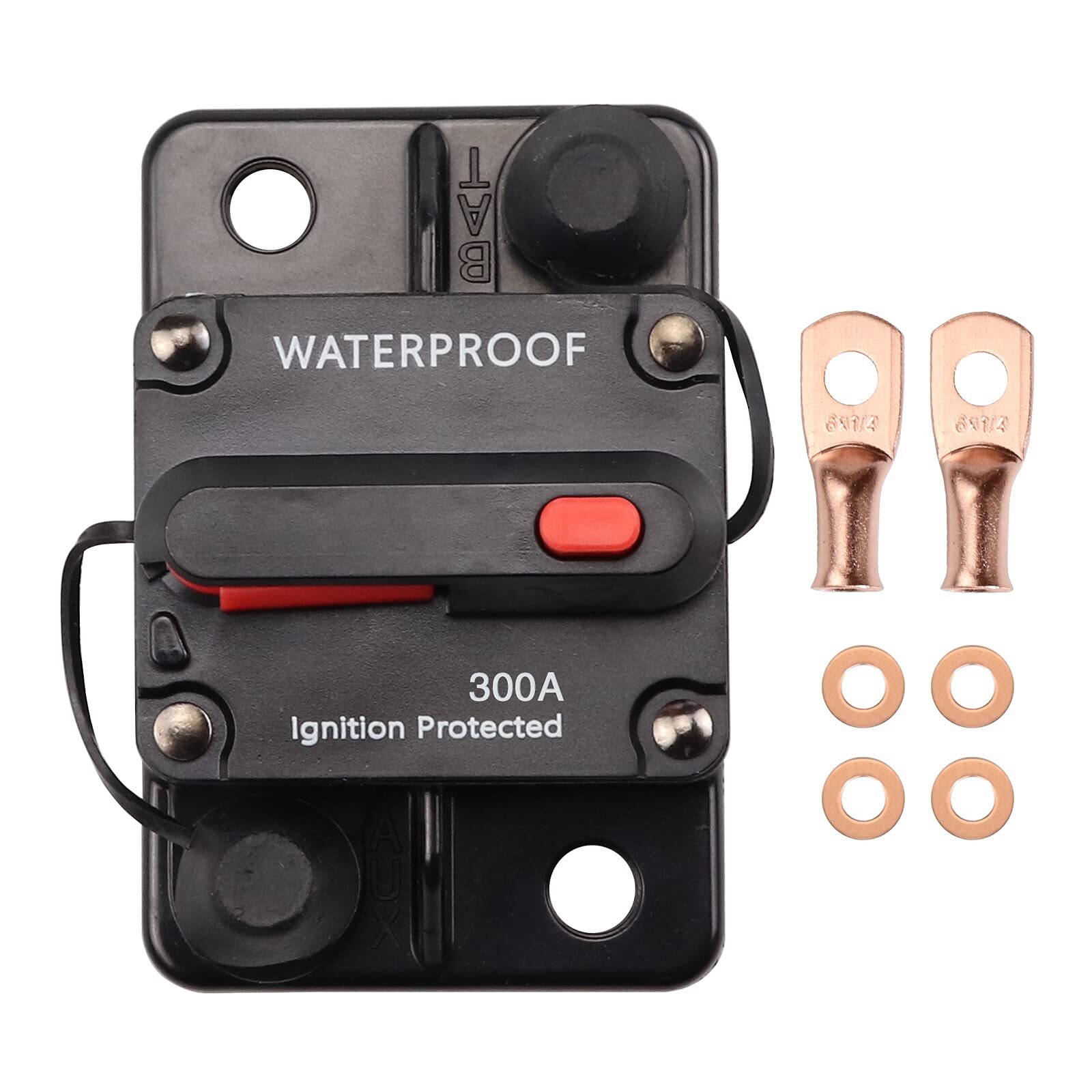 300 Amp Circuit Breaker Waterproof Manual Resettable Inline Fuse Inverter 300…
