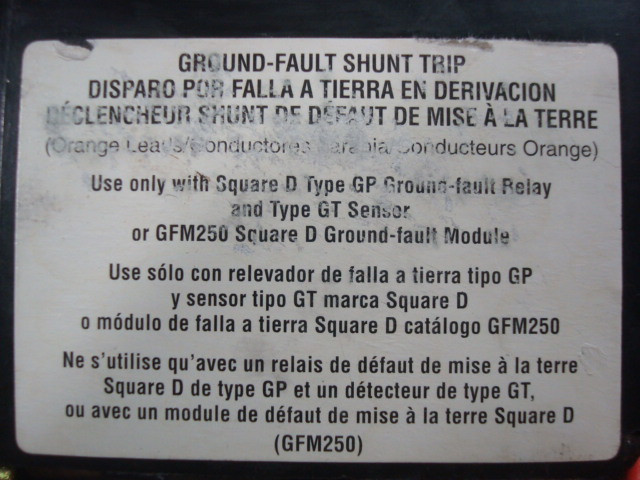 USED Square D KI36225G I-Limiter Circuit Breaker w/ GFM250KA Ground Fault Module