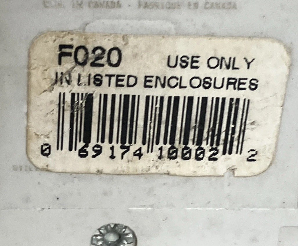 NC120 FPE 20A 1P Stab-Lok Thin Federal Pioneer Pacific F020 White Black Handle