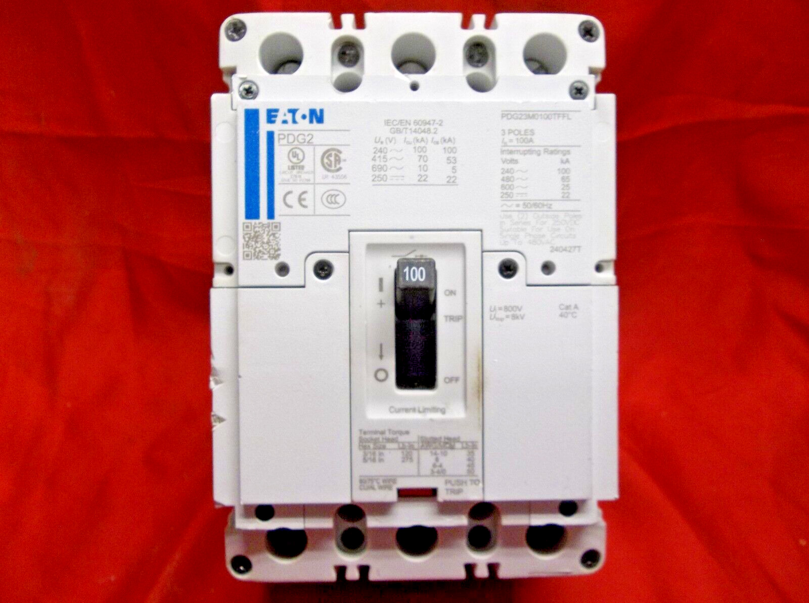 EATON PDG23M0100TFFL circuit breaker 315A6