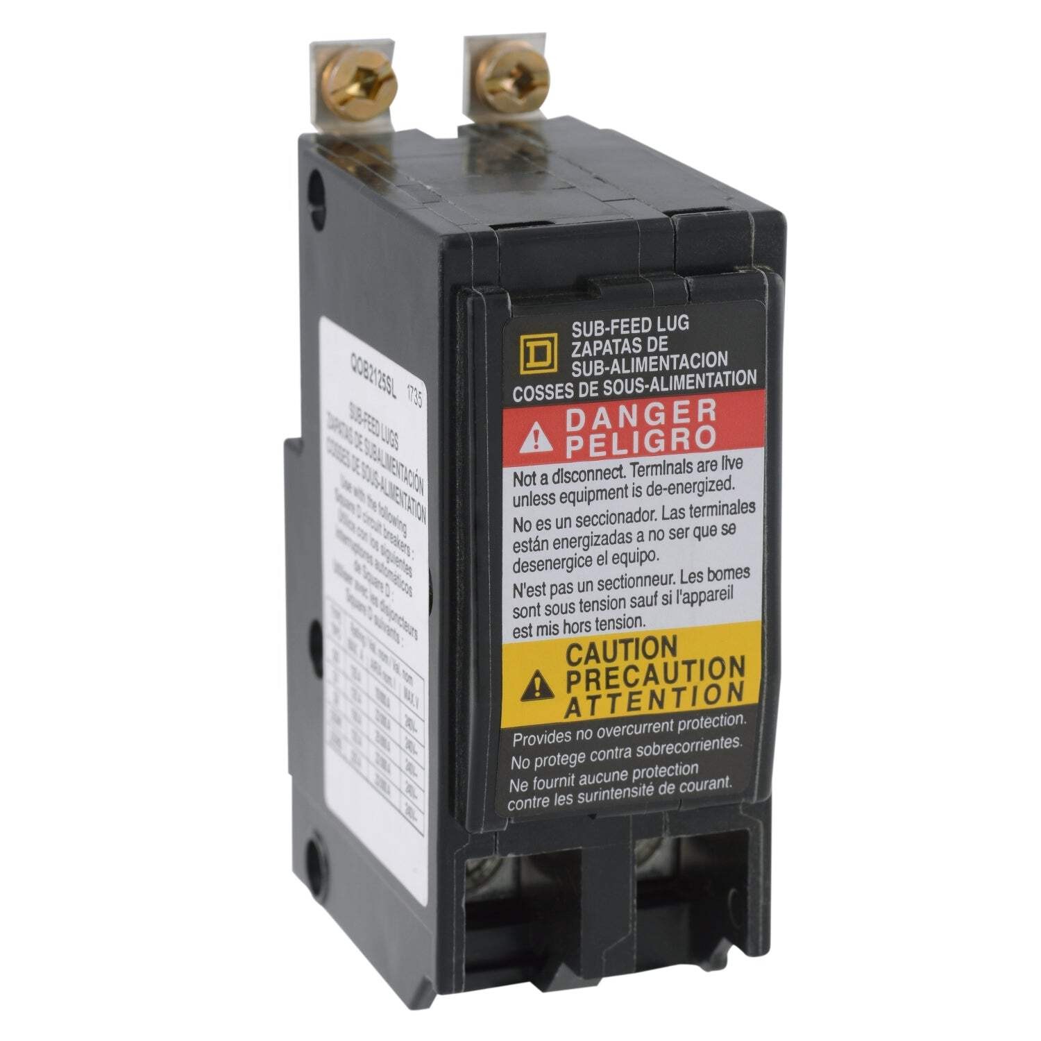 QOB2125SL – Square D 125 Amp 2-Pole Bolt-On Circuit Breaker Sub Feed Lug Device