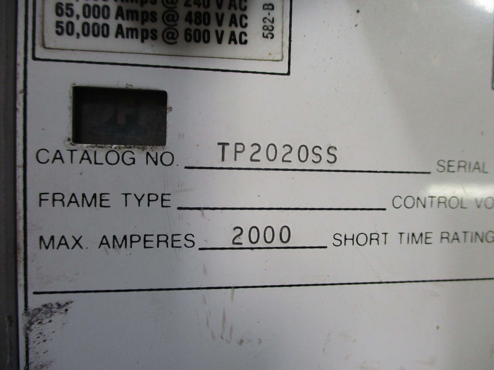 General Electric TP2020SS 2000 Amp PowerBreak Breaker MicroVersaTrip LSI TP2020