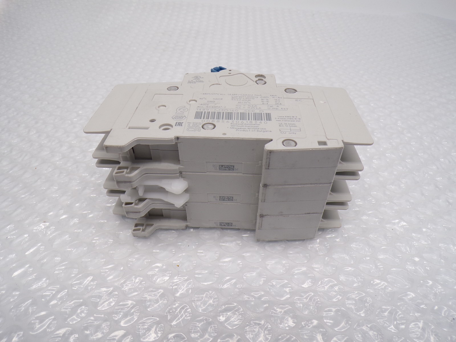 ALLEN BRADLEY 1489-M3D160 SER.D BREAKER 3POLE 16AMP NSNP