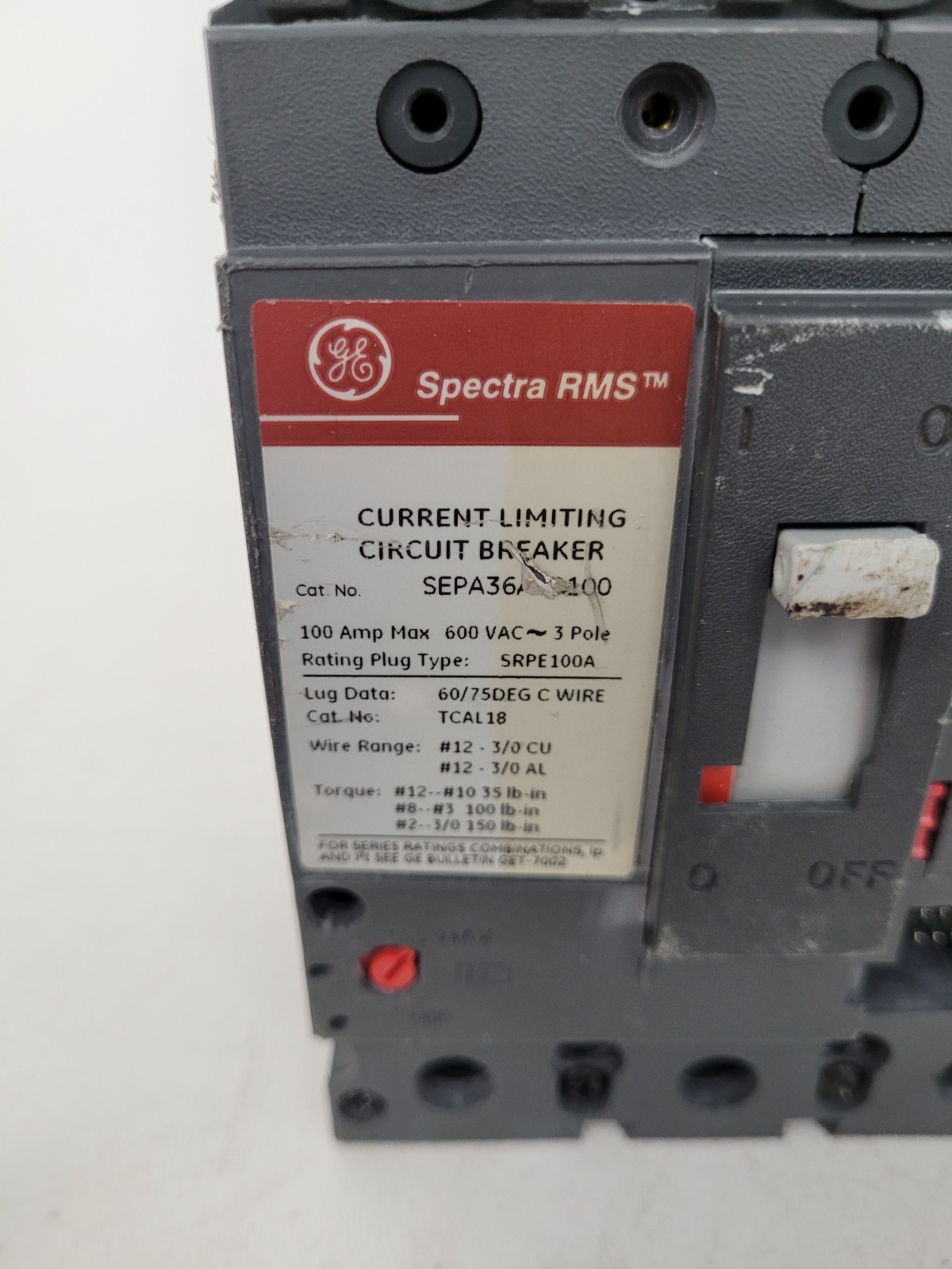 SEPA36AT0100 GE 100 Amp Circuit Breaker Frame Only – Next Day Option