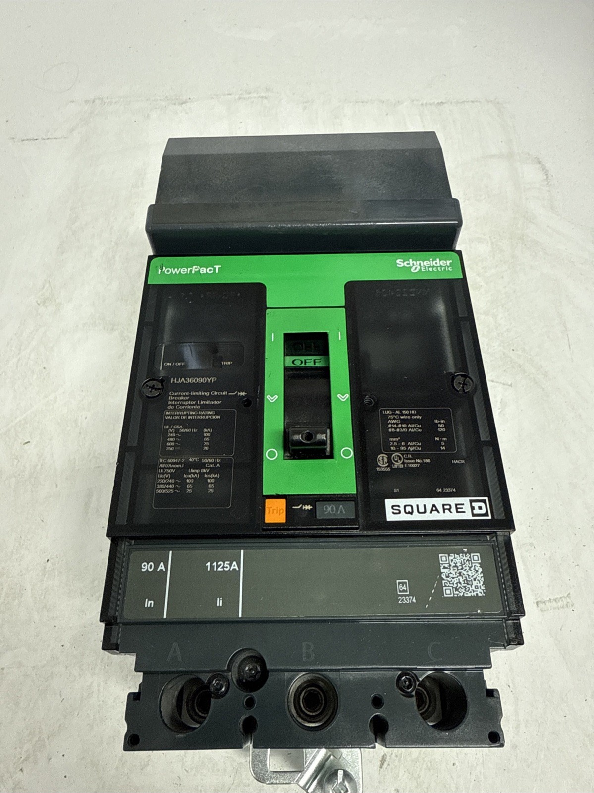 SQUARE D HJA36090YP 3 POLE 90A 600V I-LINE CIRCUIT BREAKER new n box