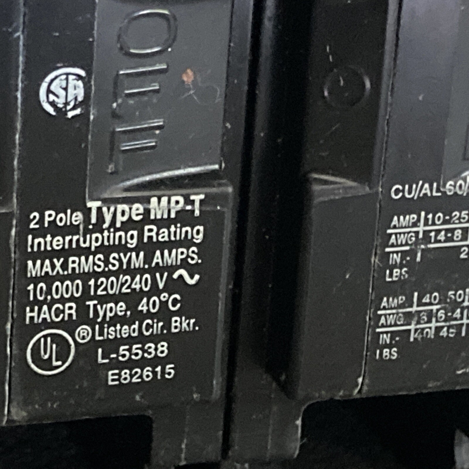 MP280 Molded Case 80A 240V Circuit Breaker 2Pole MP Series MP-T Circuit Breaker