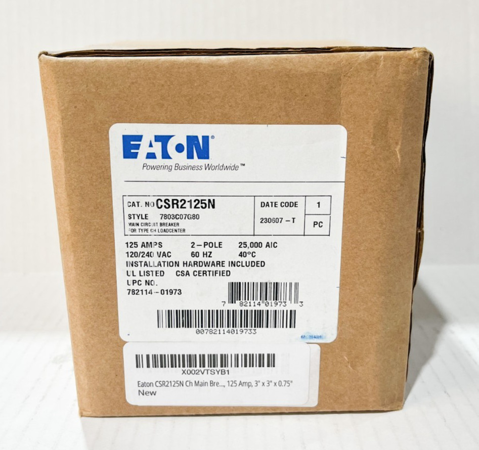 Cutler Hammer CSR2125 125A 2-Pole 240V Molded Case Circuit Breaker Brand New