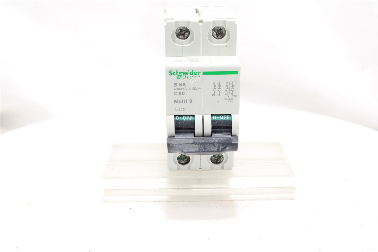 Schneider MG24129 Multi 9 C60N MCB | 2-Pole | 6A | B-Curve | 480VAC DIN Rail