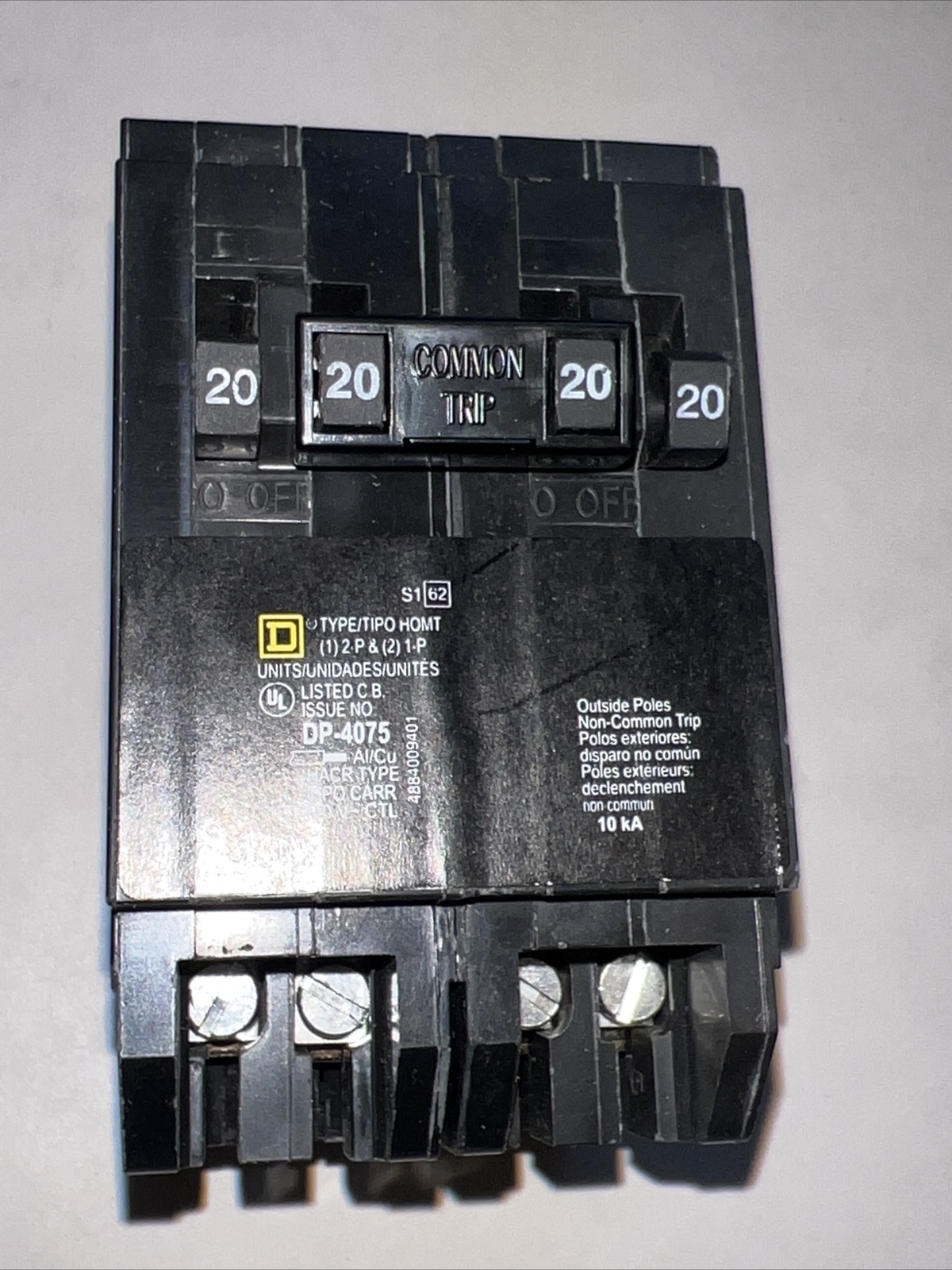 5pac Square D HOMT2020220CP Homeline Tandem Circuit Breaker 20A 120/240V 50/60Hz