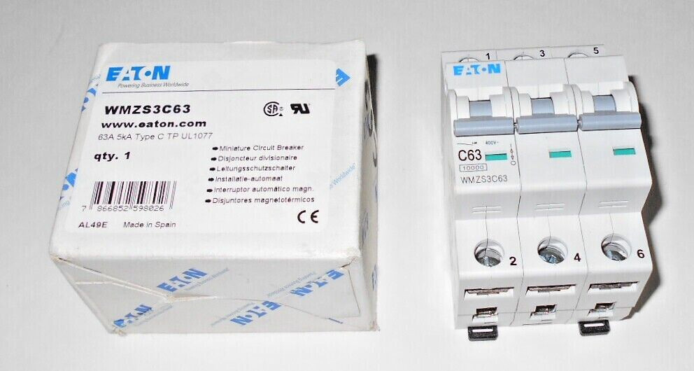 Eaton WMZS3C63 3-Pole Mini Circuit Breaker F-1
