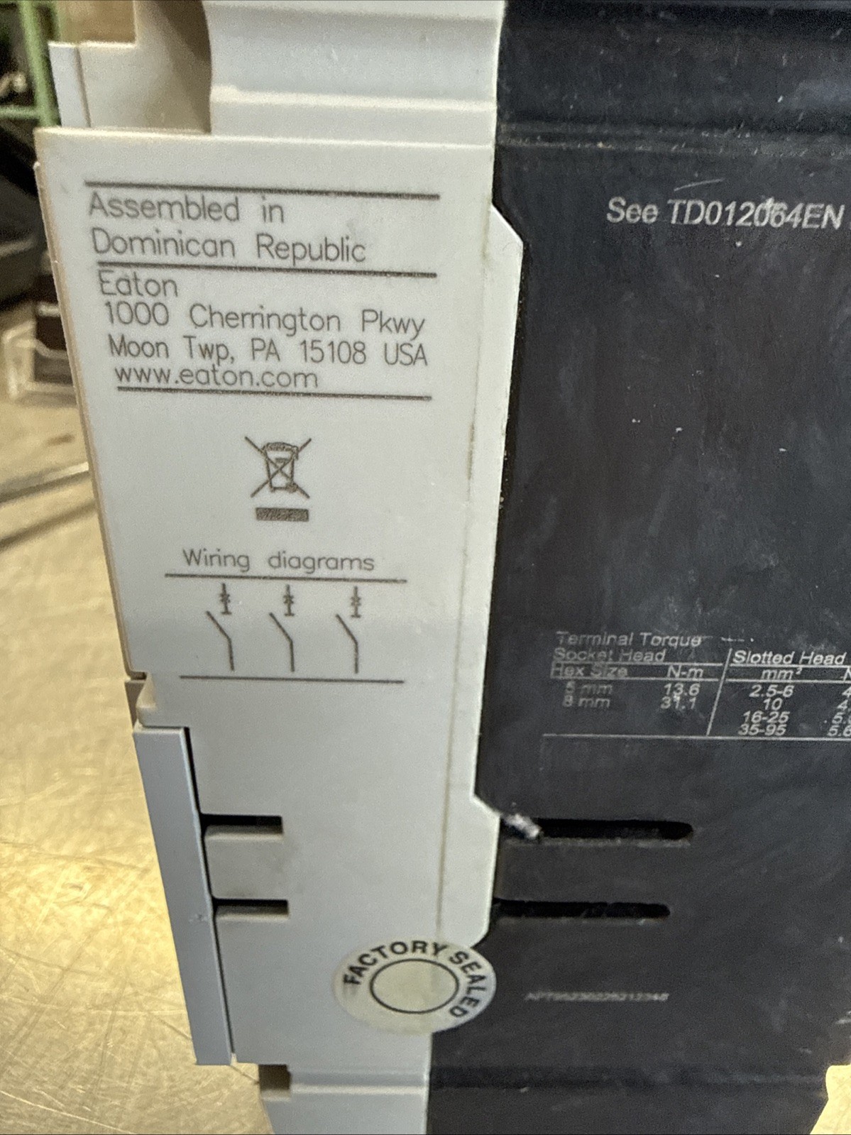 EATON PDG23M0060TFFL 60A 480/600V 3 Phase PDG2 Breaker CS1120