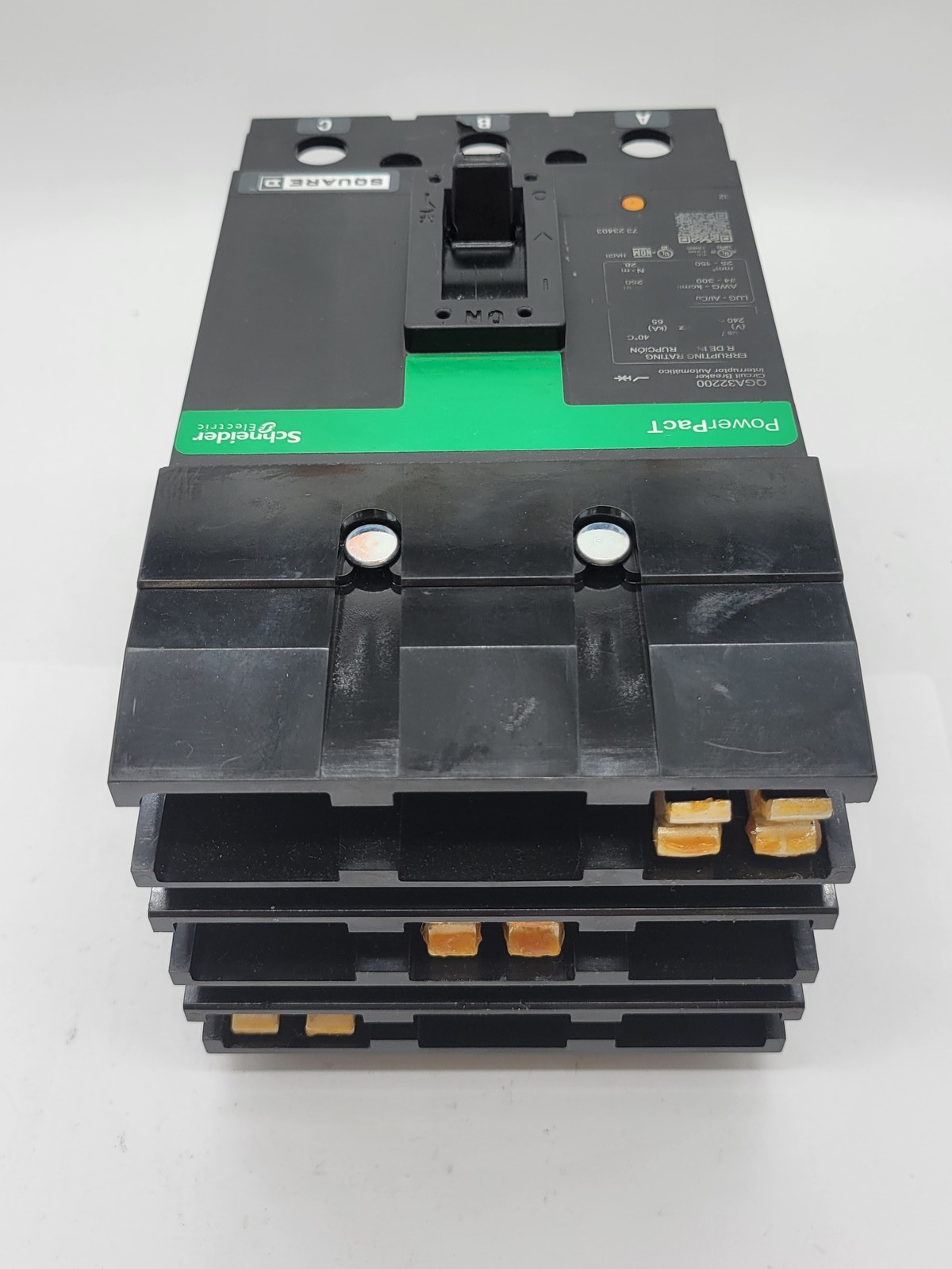 Square D QGA32200 PowerPact I-Line Circuit Breaker 200A 3P 3PH 240V 65KA QGA