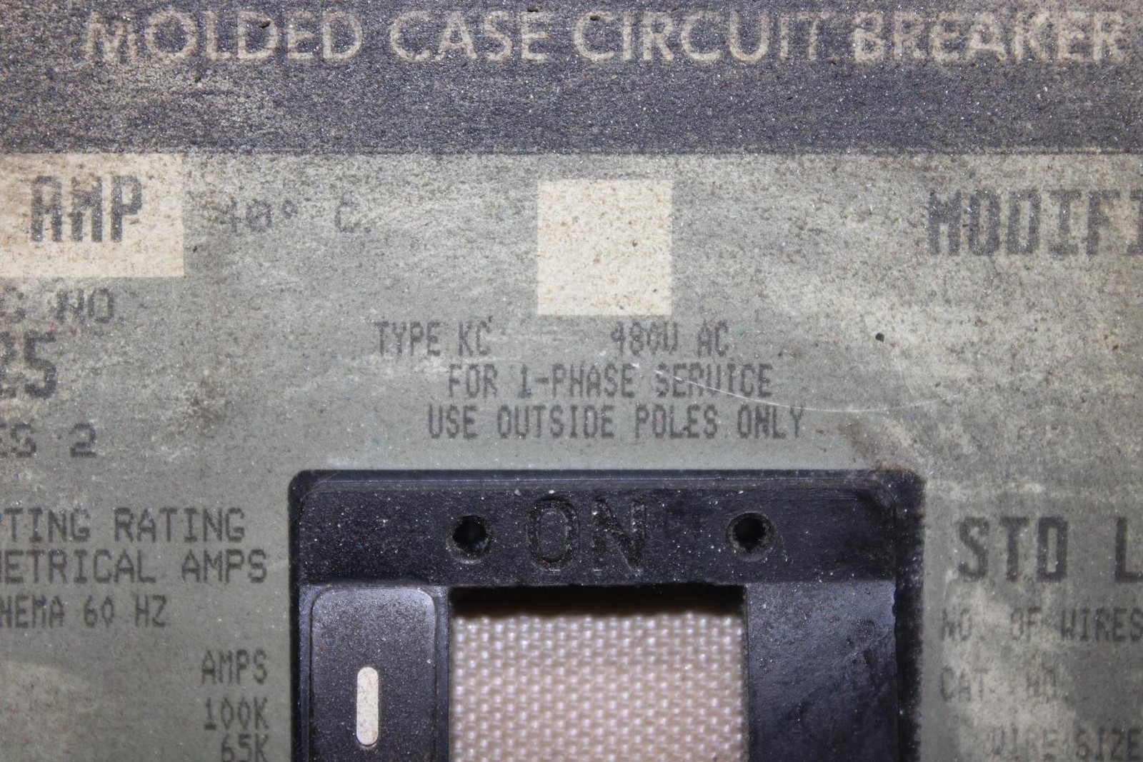 SQUARE D I-LINE CIRCUIT BREAKER KC34225 SERIES 2 225 AMP 480 VAC 3-POLE