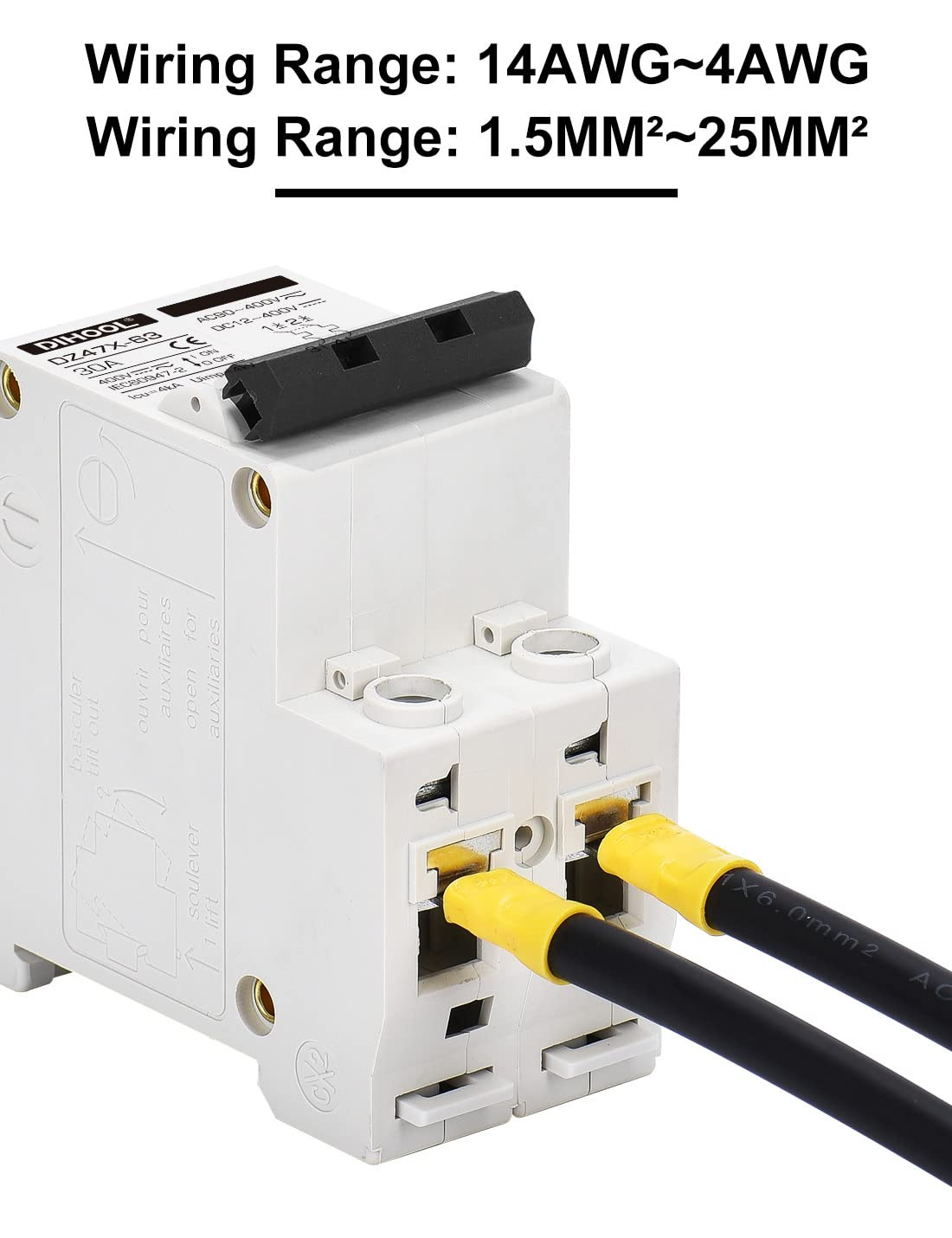 Solar Disconnect Switch, 30 Amp 2 Pole, DIN Rail Mount, Non Polarized, 12V 24V 4