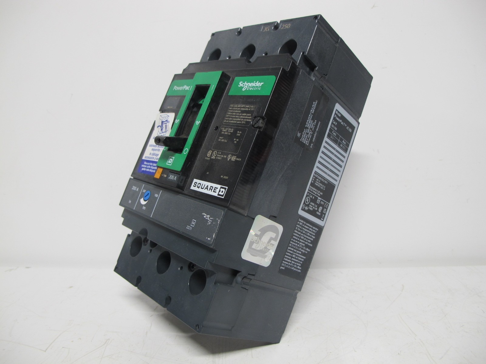 NEW Square D JGP36200 339-3786 PowerPact Breaker JG 200 Amp 250A 600 V NJGP36200