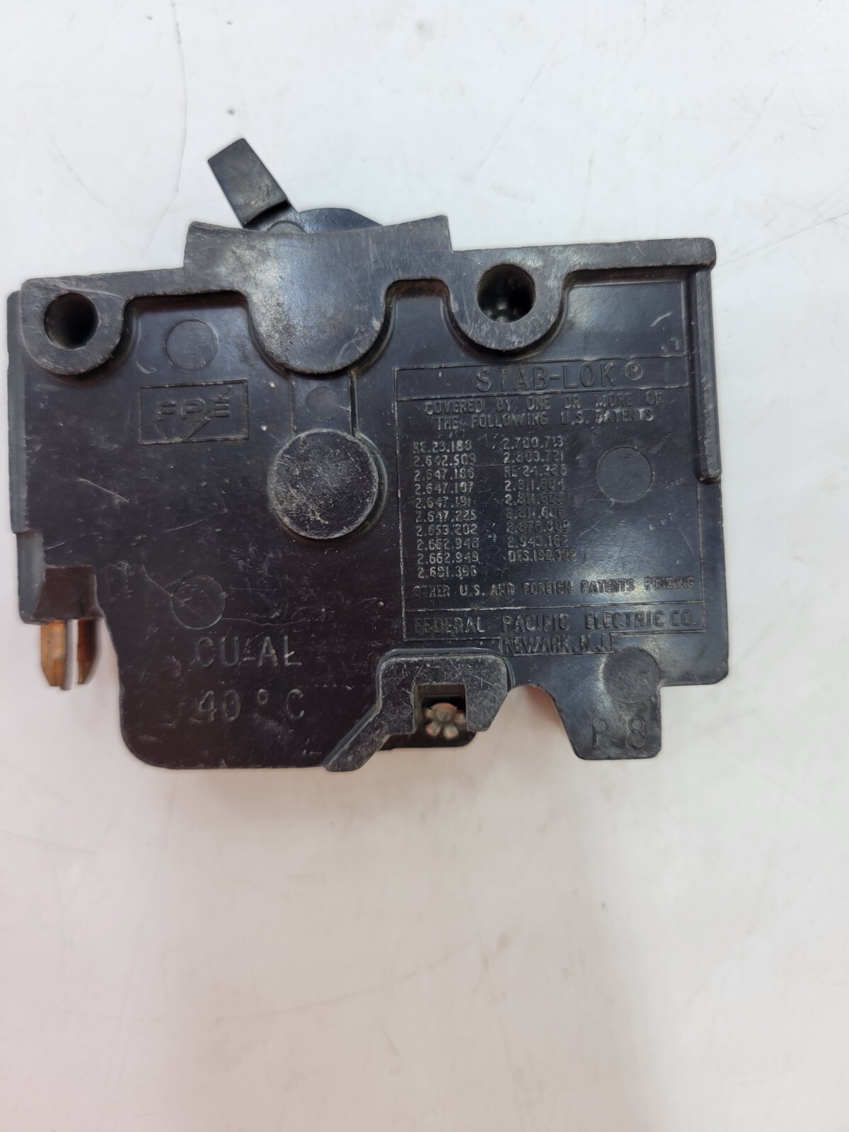 Federal Pacific NC115 Stab-Lok Circuit Breaker 15A 120/240VAC 1P 1PH Type NASWD