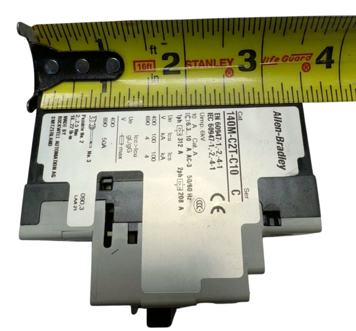 Allen-Bradley 140M-C2T-C10 Molded Case Circuit Breaker, 6.3-10A Ser. C