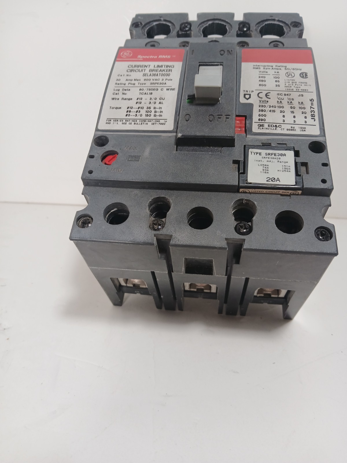 🛑GE SELA36AT0030 3PST 30A 600V CIRCUIT BREAKER ⚡️ONLY 1 AVAILABLE ⚡️