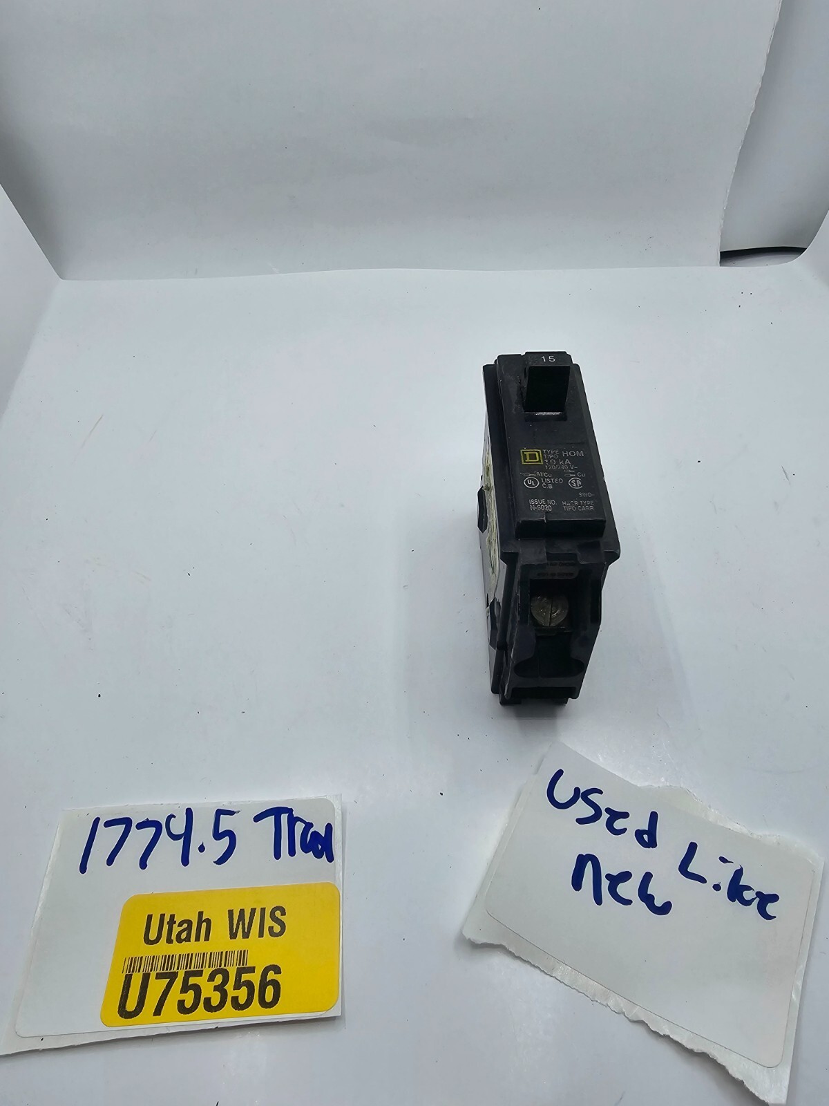 Square D HOM 10KA 120/240V 50/60 Hz Single Pole 15 Amp Circuit Breaker N-6020