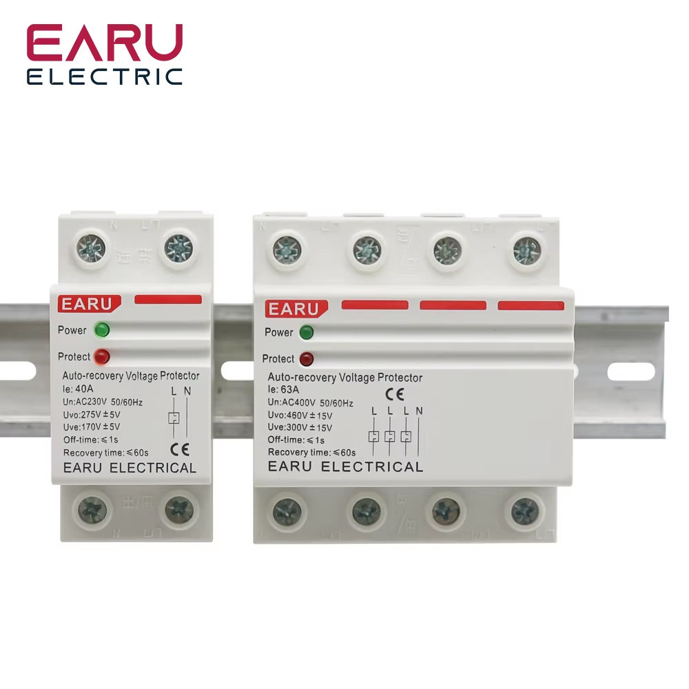 40A 63A AC 230V 400V Din Rail Automatic Recovery Reconnect over Voltage under Vo
