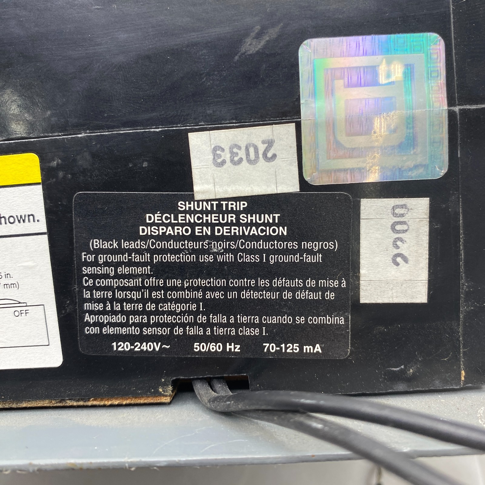 SQUARE-D KAL361251021 THERMAL-MAGNETIC CIRCUIT BREAKER 125-AMP 3-POLE UNIT