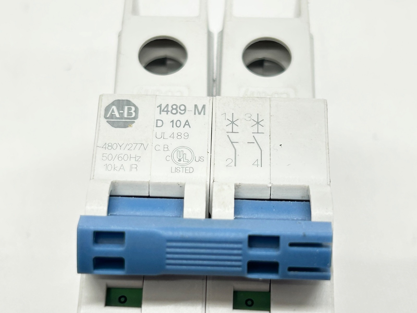 Allen Bradley 1489-M2D100 Ser D 10A 2 Pole D Curve Circuit Breaker UL489