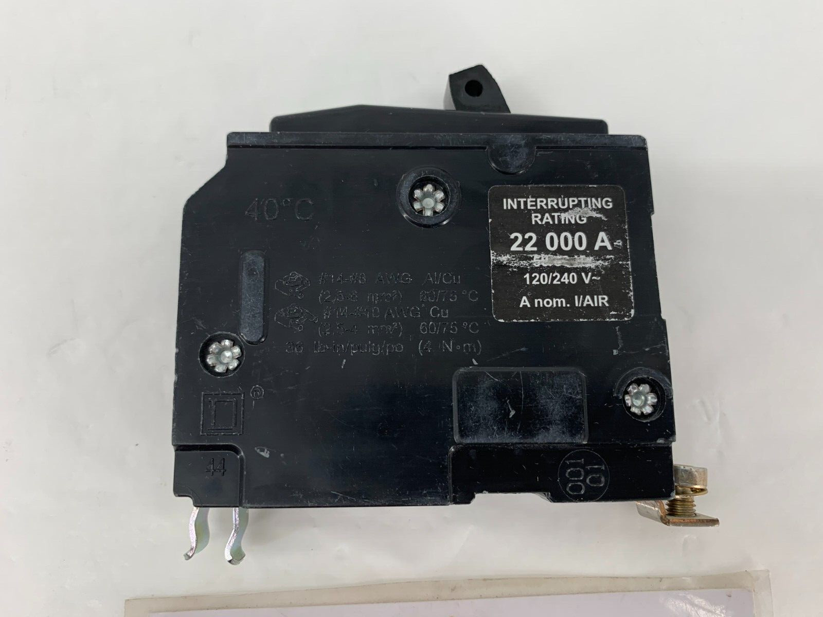 Square D QOB120VH Bolt-On 1-Pole 20A 120/240VAC 22kA Circuit Breaker
