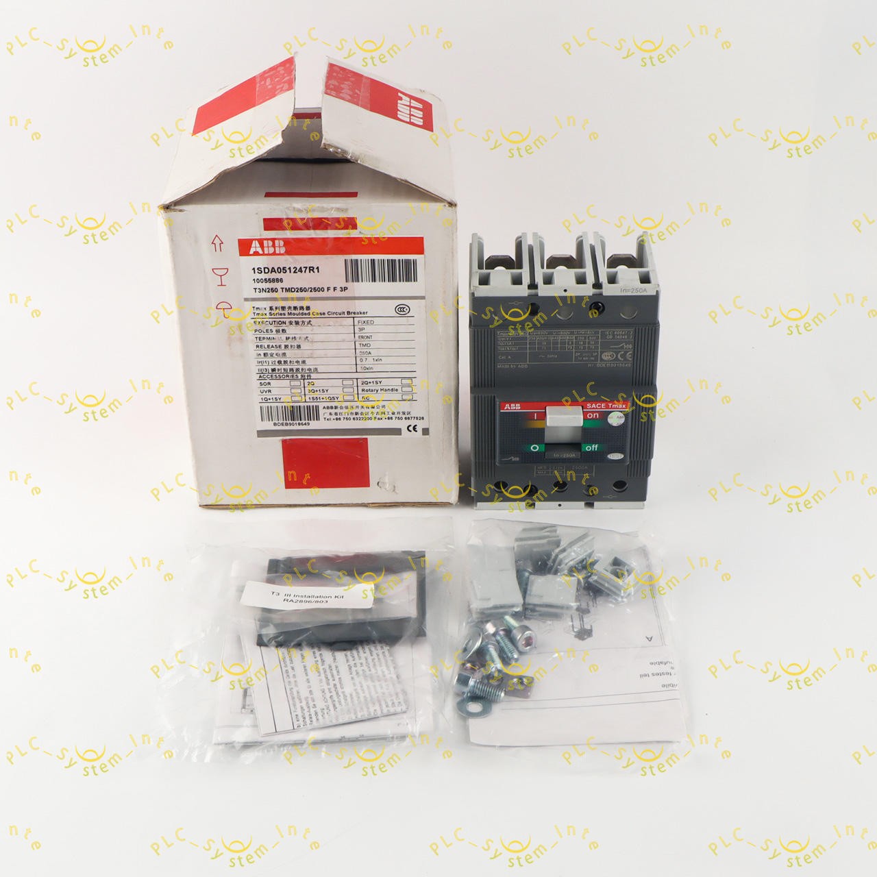 1PCS New ABB TMAX T3N250 TMD250/2500 FF 3P 250A 1SDA051247R1 Circuit Breaker