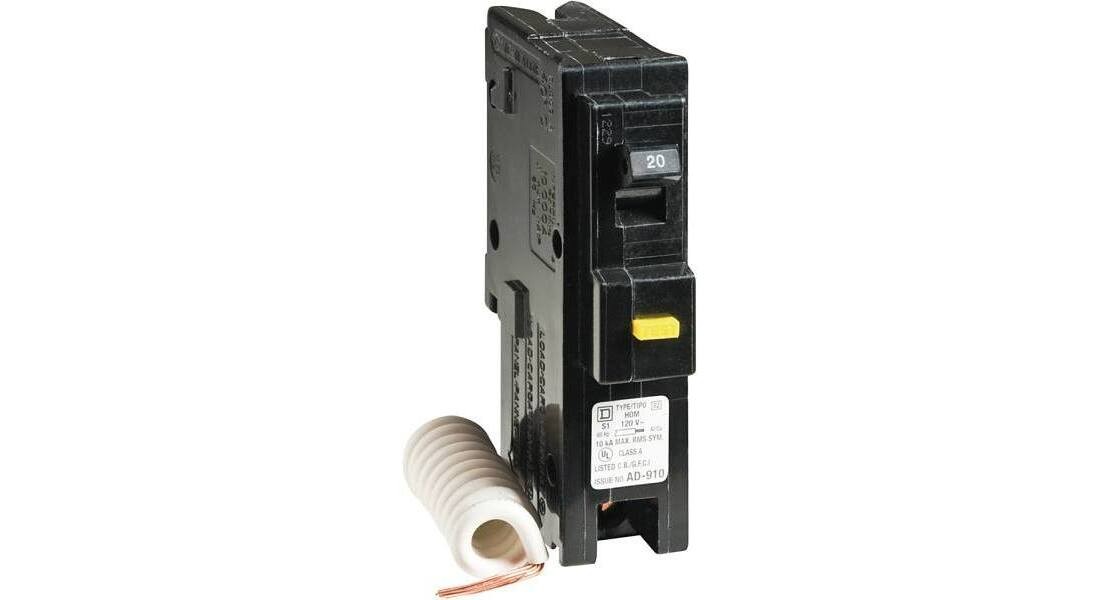 Square D HOM120GFICP Homeline 20 Amp Single-Pole GFCI Circuit Breaker