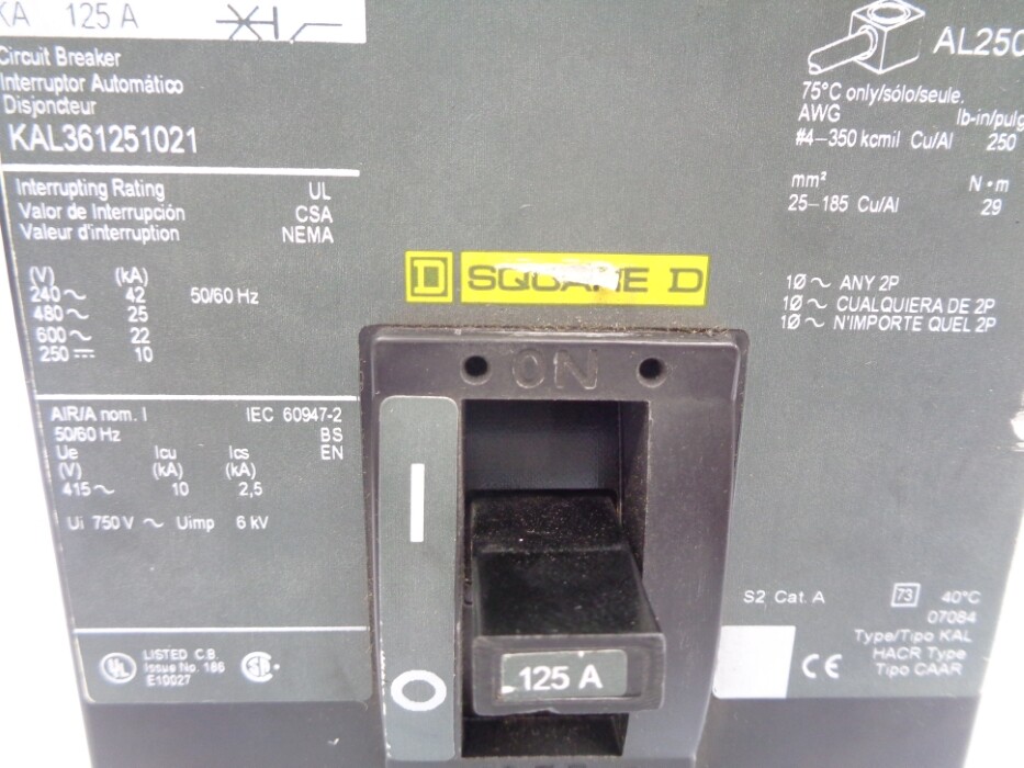 SQUARE D KAL361251021 SER. 2 125A 480V NSNP