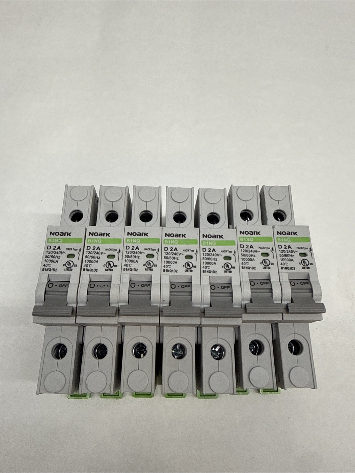 Lot of 7 – Noark B1NQ1D2 Miniature Circuit Breakers 120/240V 50/60Hz 10,000A