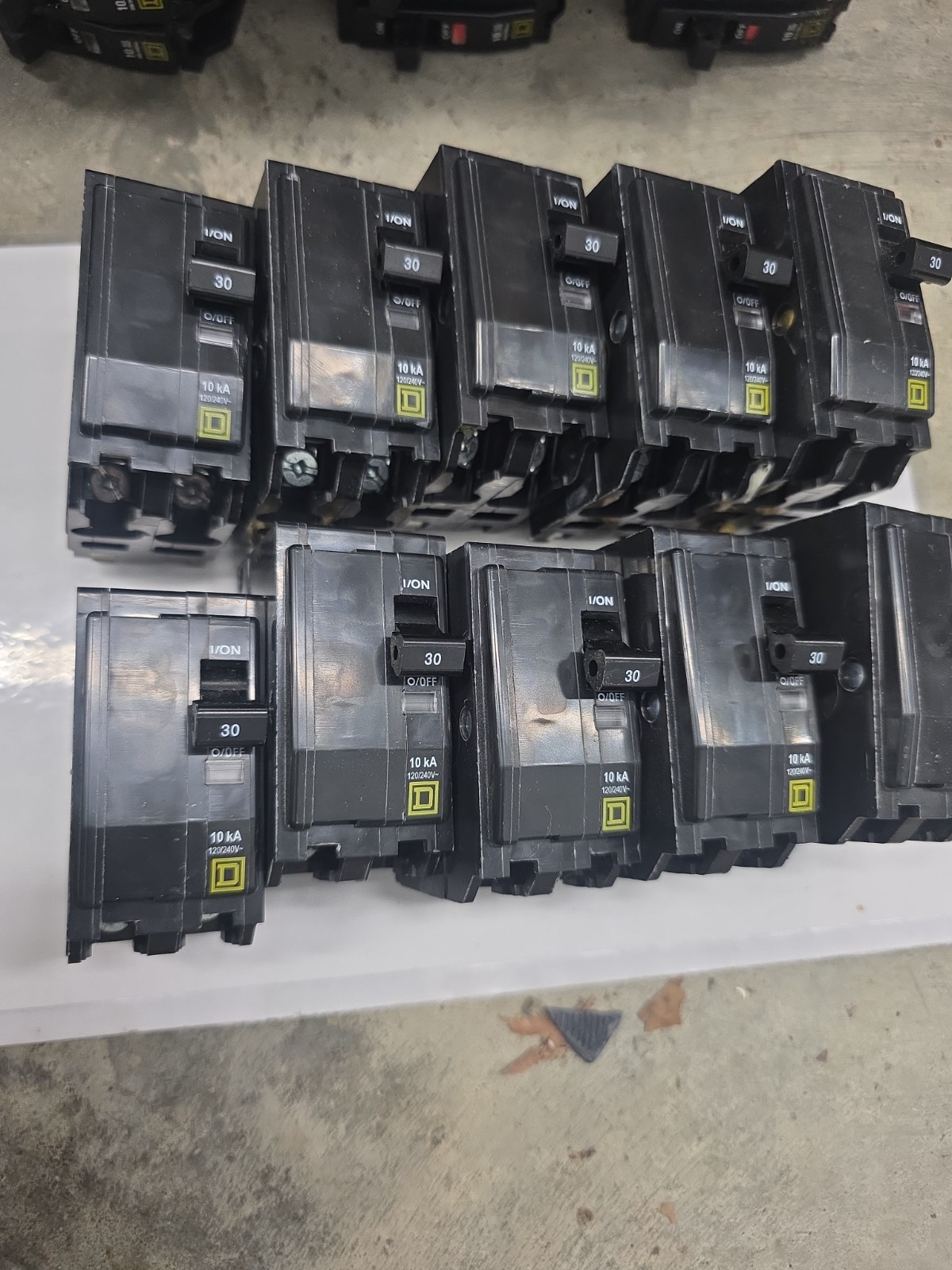 Lot of (10)SQUARE D QOB230 2P 30A 240V 10KA Bolt-On Circuit Breaker