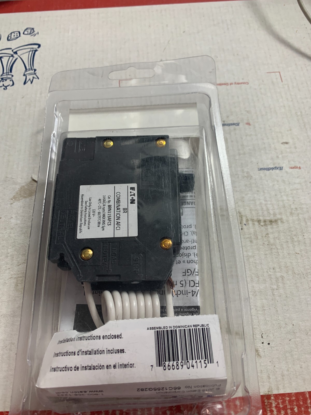 Eaton 15-Amp 1-Pole Combination Arc Fault AFCI Circuit Breaker BRP115AFCS
