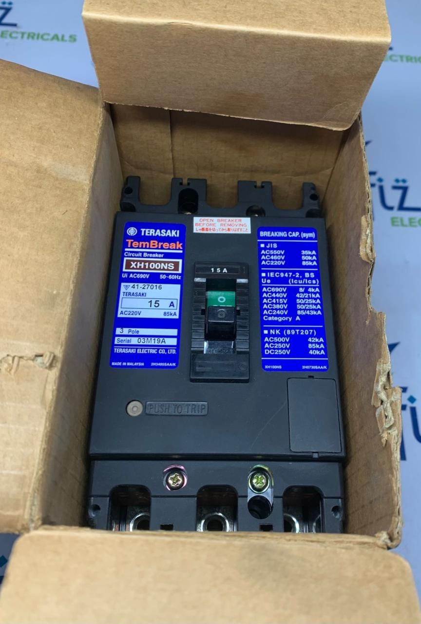 TERASAKI XH100NS CIRCUIT BREAKER 15A 3 POLE FREE FAST SHIPPING