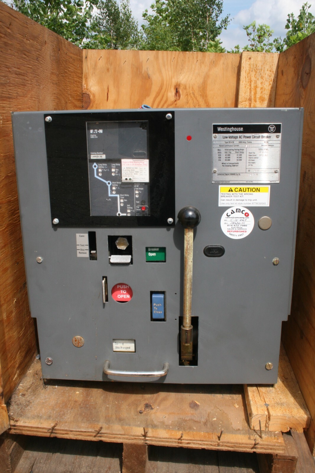 Westinghouse Low-Voltage AC Power Circuit Breaker DS-416 1600 Amp.Frame 60Hz