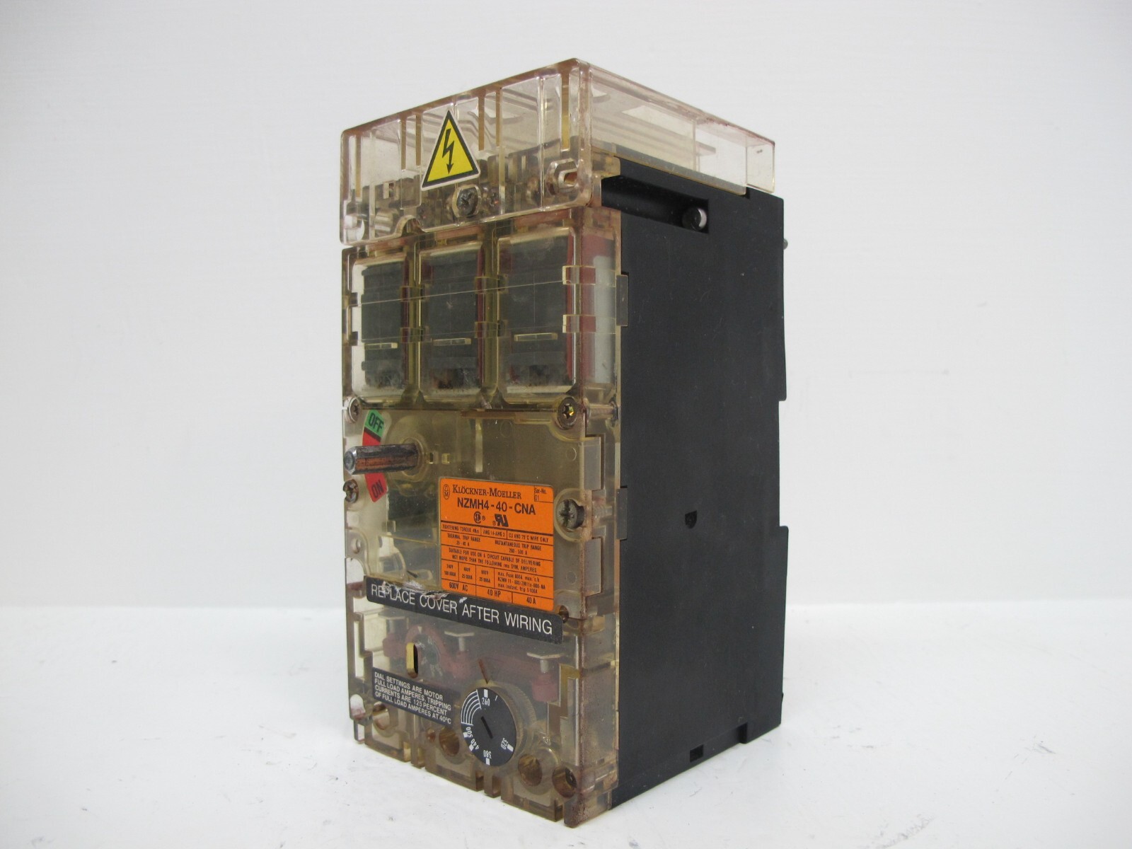 Klcokner Moeller NZMH4-40-CNA 40 Amp Breaker 600 V AC 40 HP NZMH440CNA