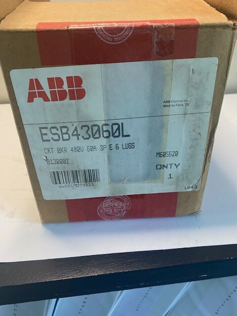 ABB Circuit Breaker 60AMP ESB43060L 480VAC NEW