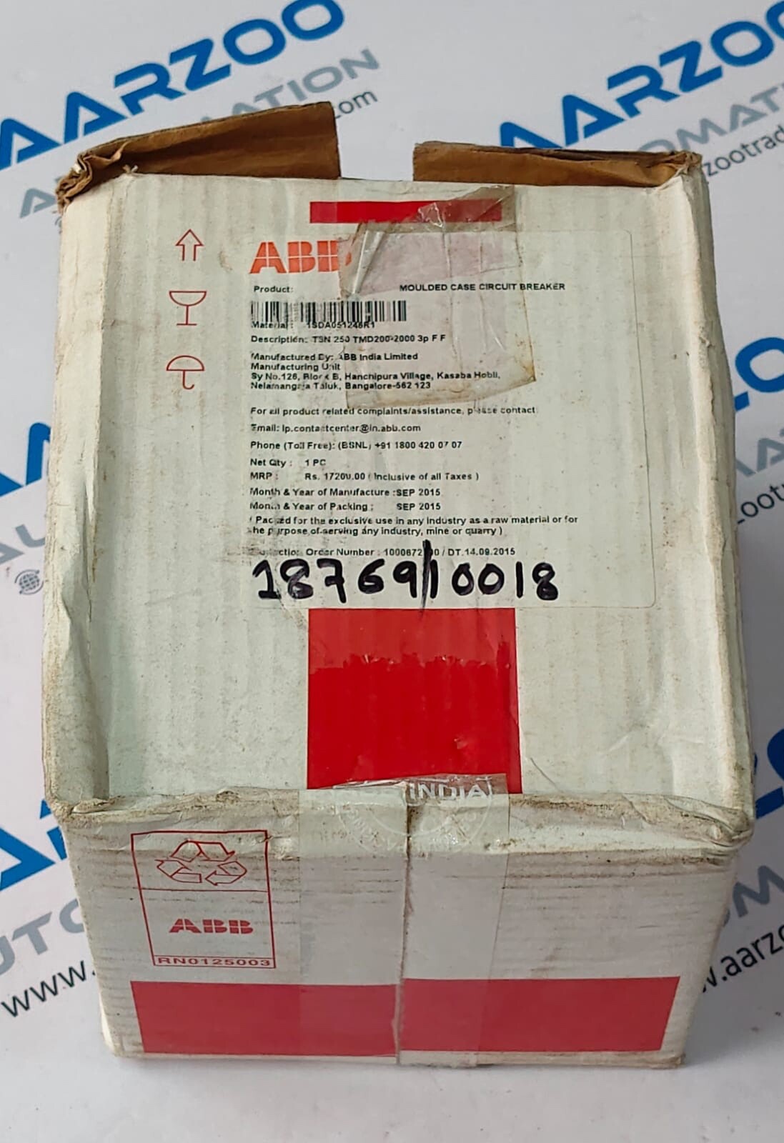 ABB SACE Tmax T3N250 3 POLE 200 AMP MOULDED CASE CIRCUIT BREAKER 1SDA051246R1 #2