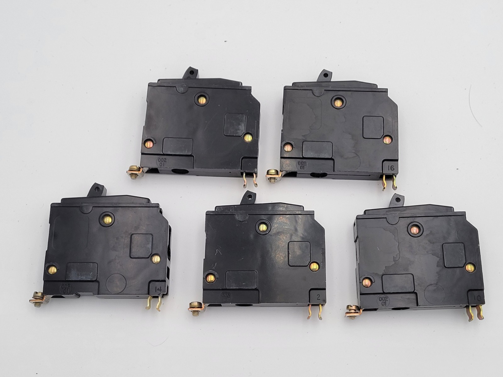 Square D QOB120 20A 1-Pole Bolt On Circuit Breakers Type QOB (Lot of 5) USED