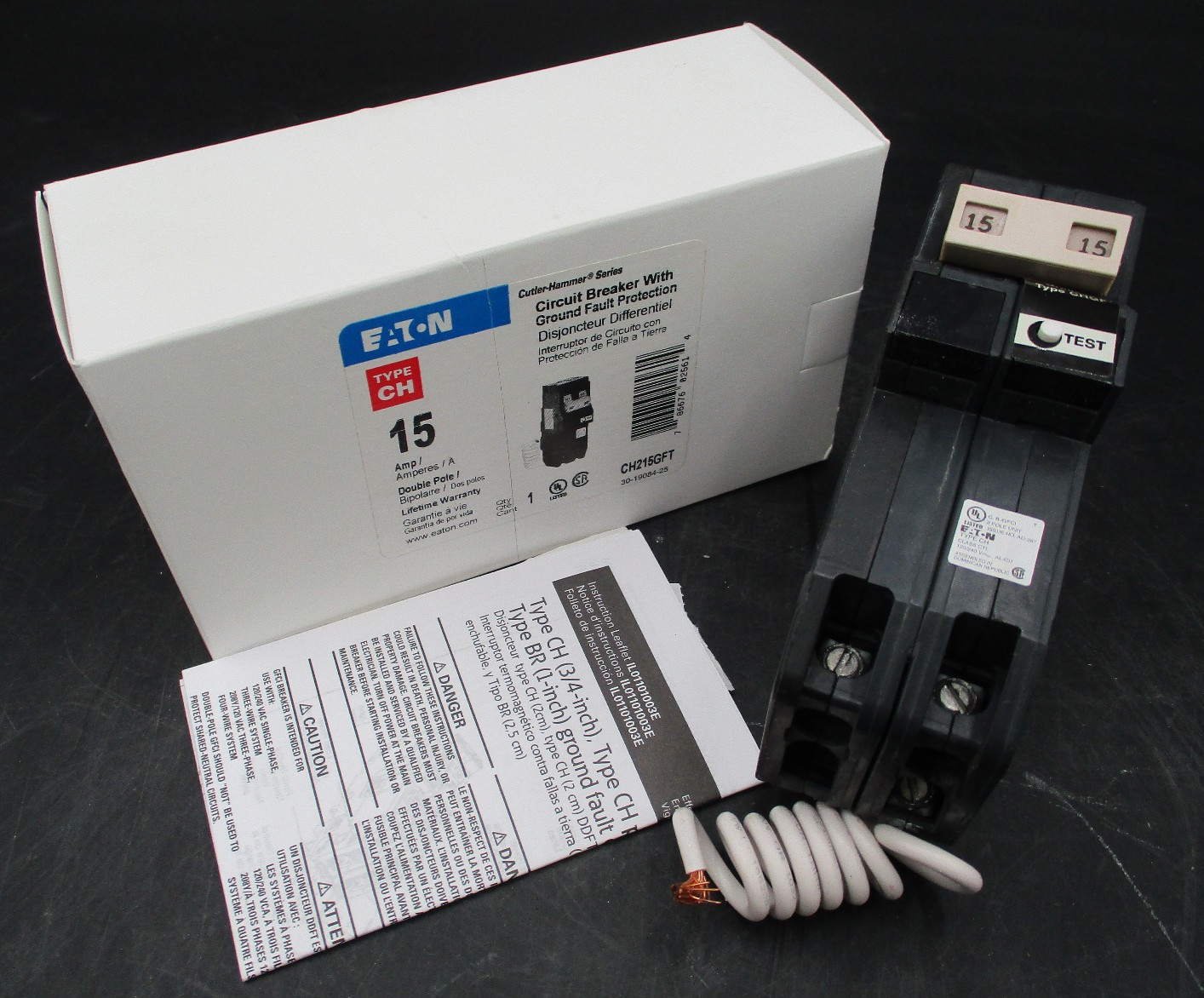 EATON CH215GFT 2-P 15A 240V TYPE CH GFCI CIRCUIT BREAKER ‘SAMEDAY SHIP’
