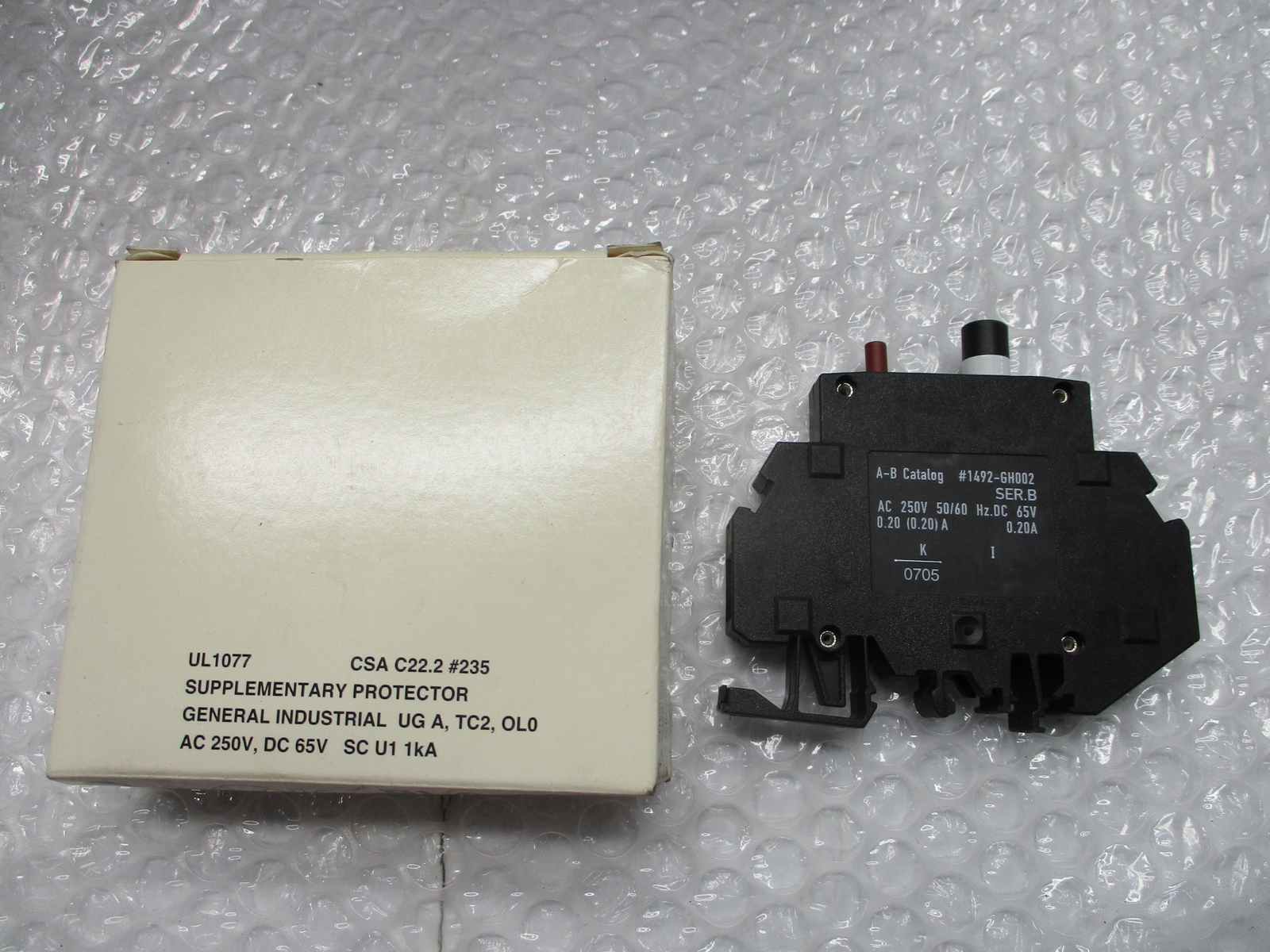 ALLEN BRADLEY 1492-GH002 SER.B BREAKER 1POLE 0.20AMP NSMP