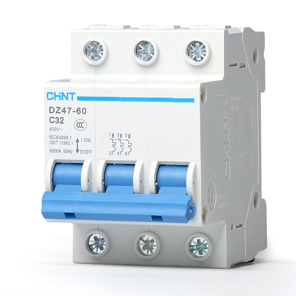 Circuit Breakers 1/2/3/4/6/10/16/20/25/32/40/60 Amp MCB Type C 6kA 1/2/3/4-Poles
