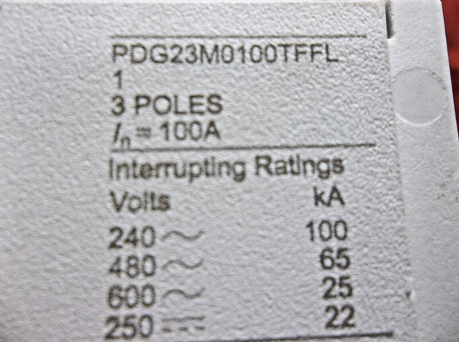 EATON PDG23M0100TFFL circuit breaker 3105B5