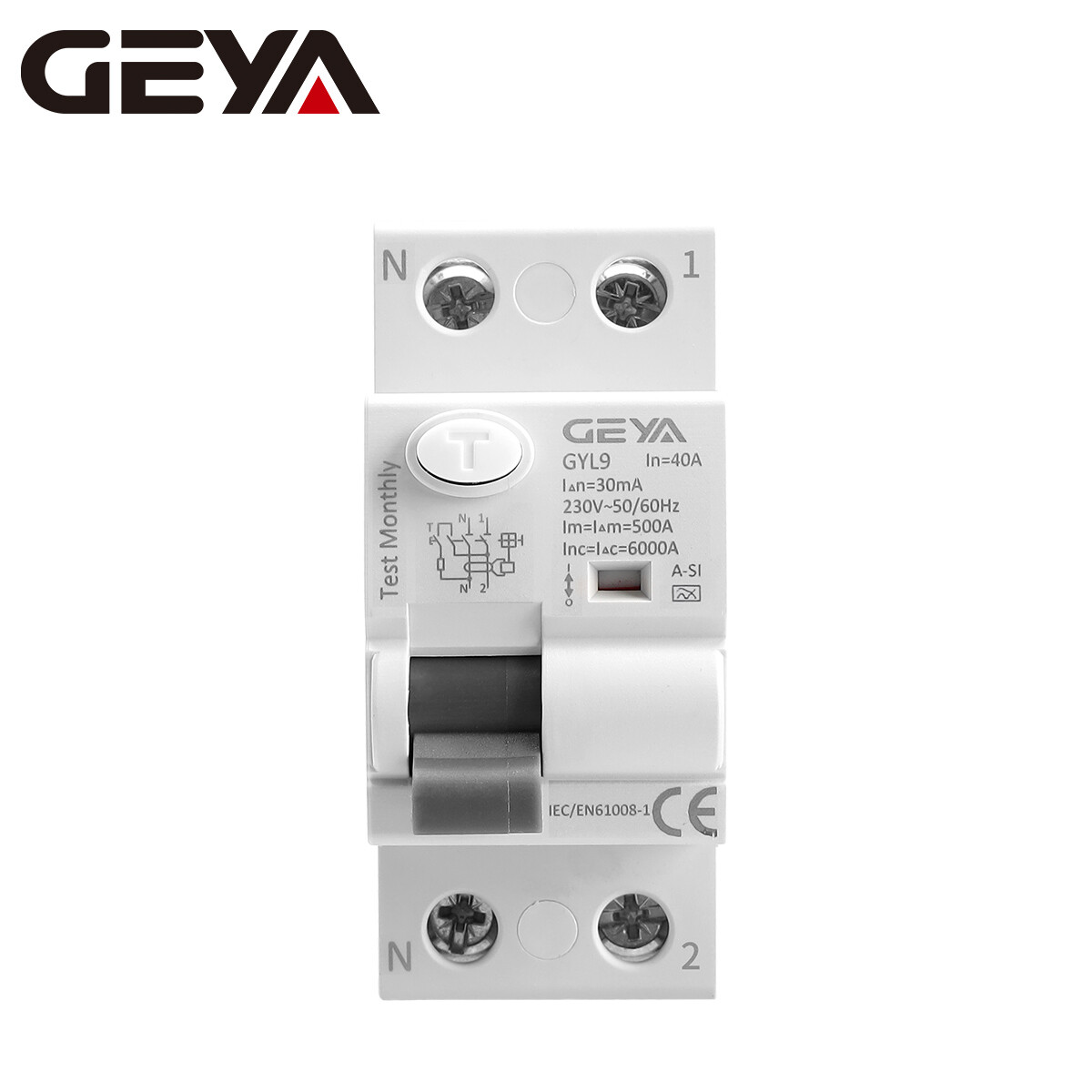 GEYA A-SI Type Super Immunized Circuit Breaker RCCB 2/4Pole 40/63A 30mA