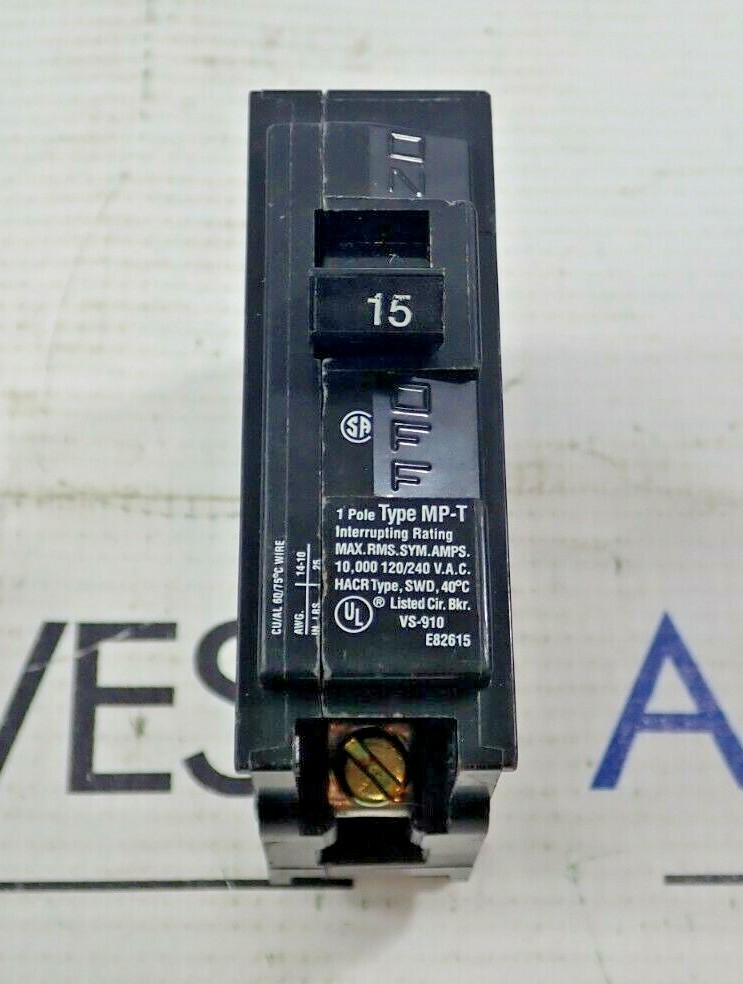 Murray MP115 Circuit Breaker 15A 1 Pole 120/240V Type MP-T Plug In