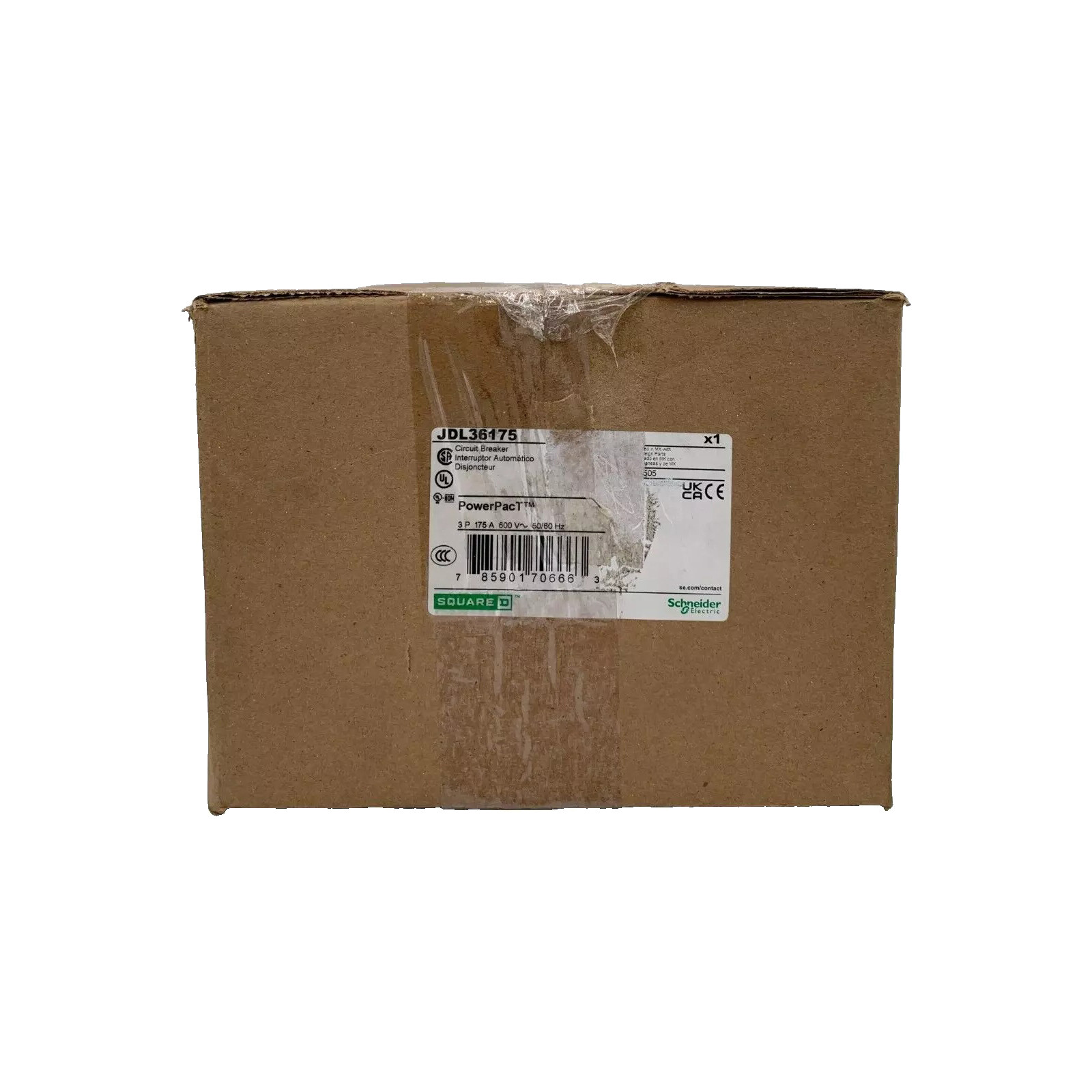 NIB – Square D – JDL36175 – Circuit Breaker, Powerpact J, 175A, 3 Pole, Thermal