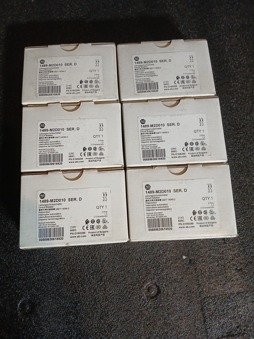 ×6 Allen Bradley, 1489-M2D010 Ser D