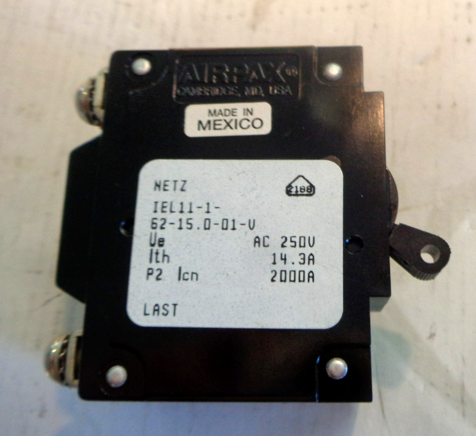 AIRPAX IEL11-1-62-15.0-A-01-V 15-amp circuit breaker