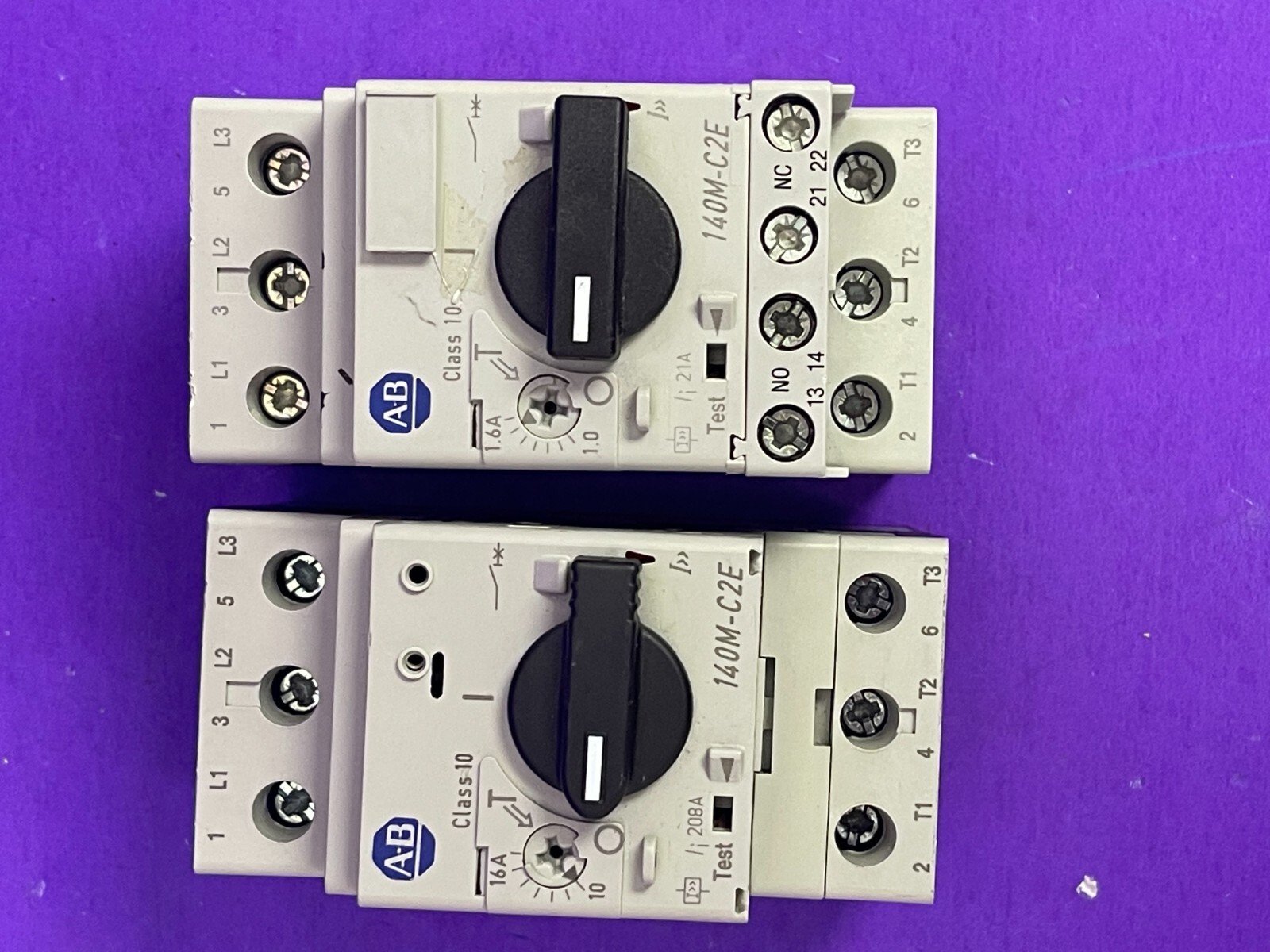 Allen Bradley 140M-C2E-C16 10-16A & 140M-C2E-B16 Ser C 1.0-1.6A Circuit Breaker