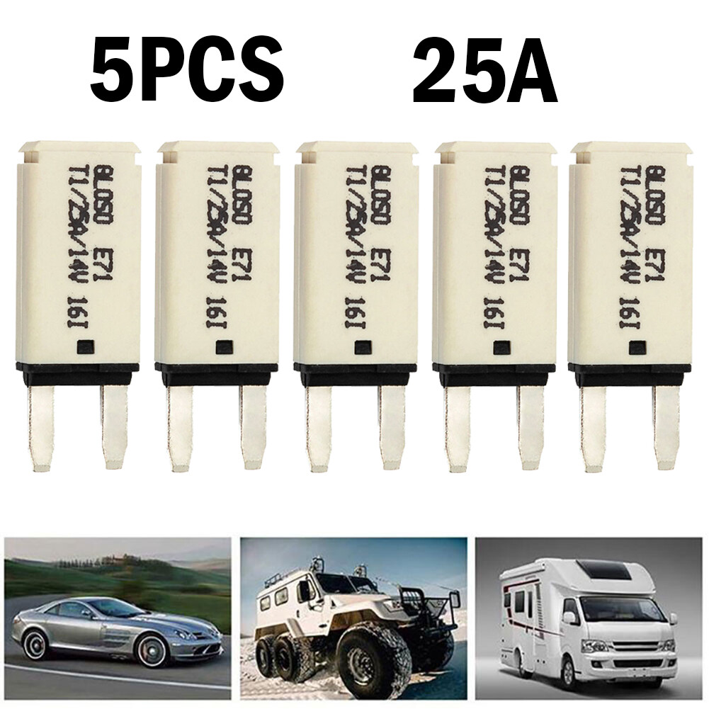 5x 25A Mini ATM Manual Reset Circuit breaker Blade Fuse Resettable Car Boat Van